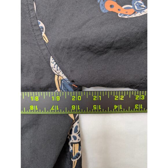 Roark Classic Fit Mens Short Sleeve Button Down Shirt Medium Black Snake Dagger - Picture 4 of 6